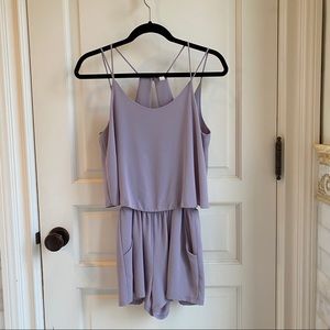 Lavender romper with POCKETS